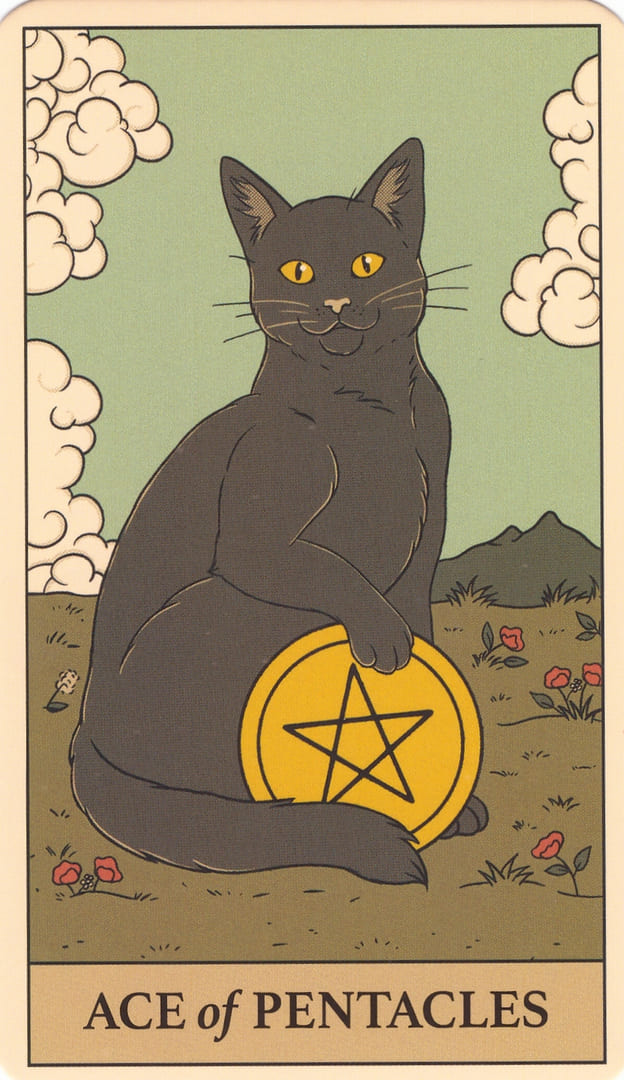 Ace of Pentacles — Cats Rule the Earth Tarot