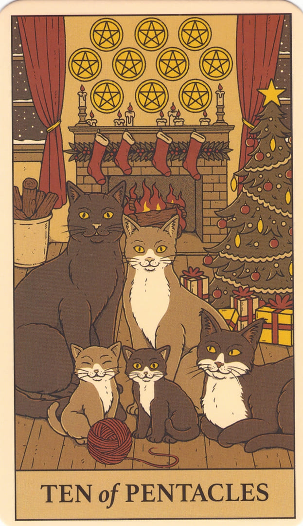Ten of Pentacles — Cats Rule the Earth Tarot