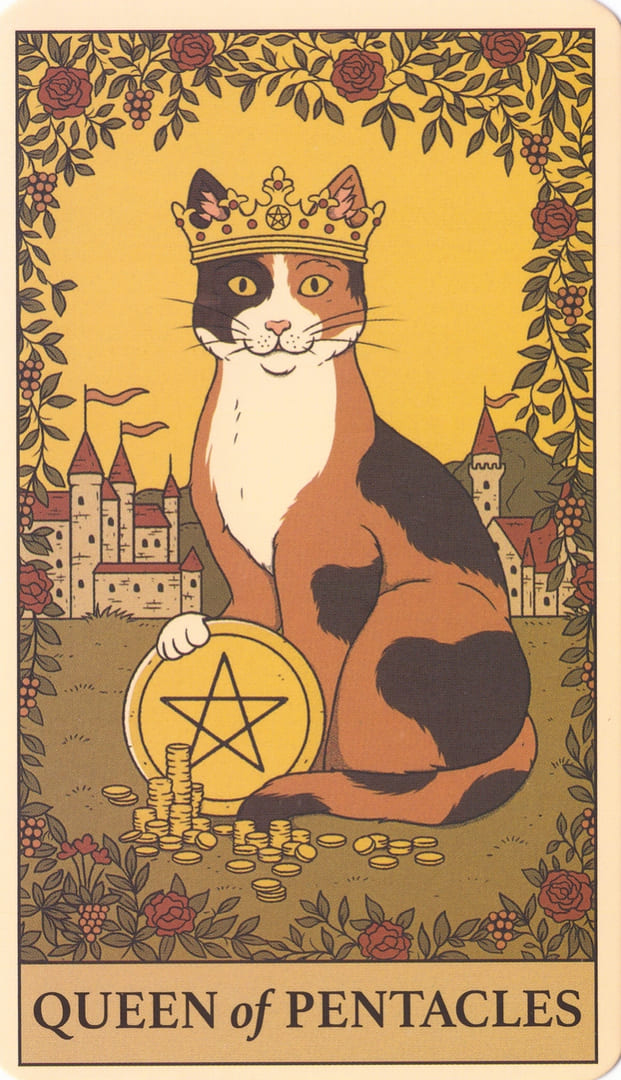 Reina de Oros — Cats Rule the Earth Tarot