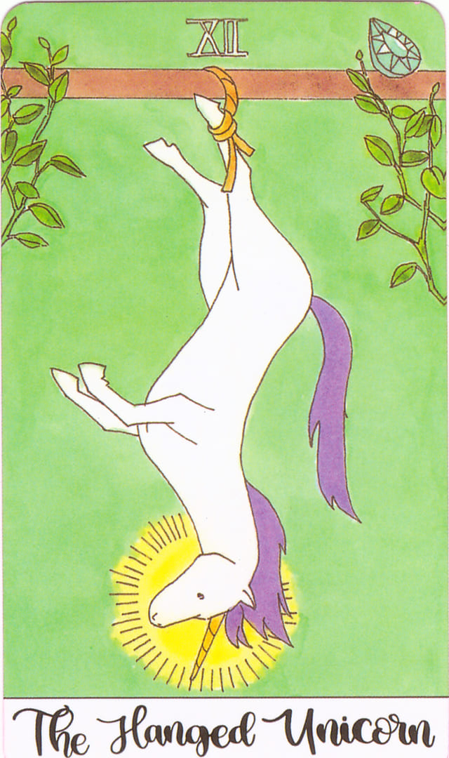 The Hanged Man — Crystal Unicorn Tarot