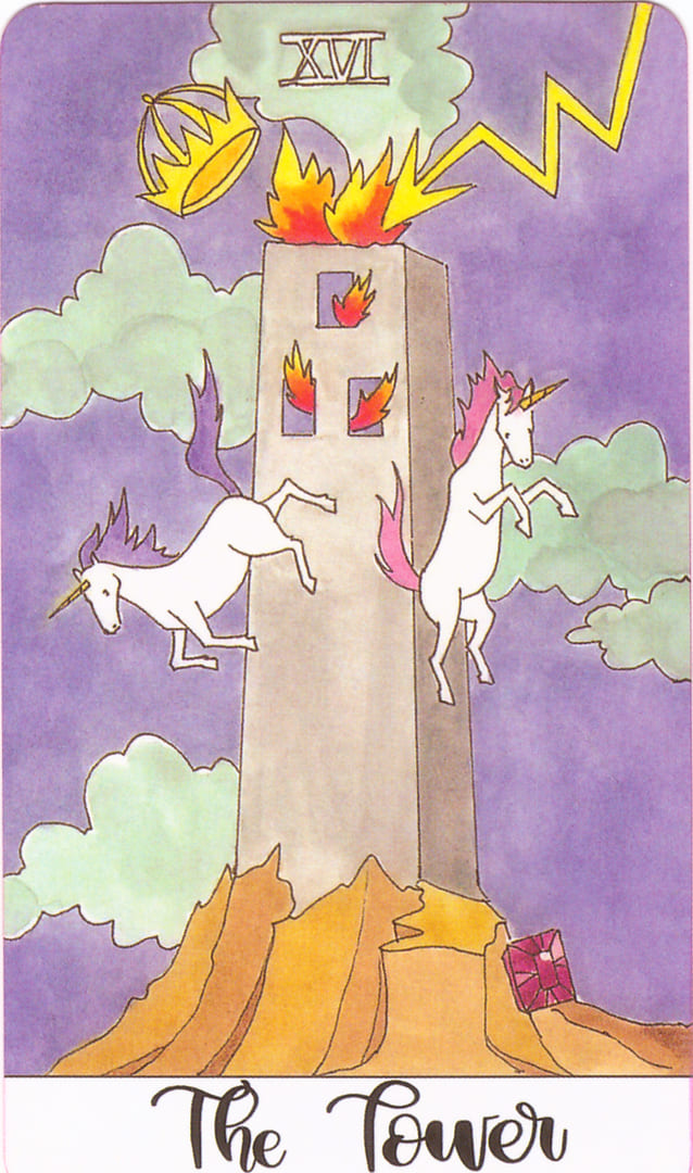 The Tower — Crystal Unicorn Tarot