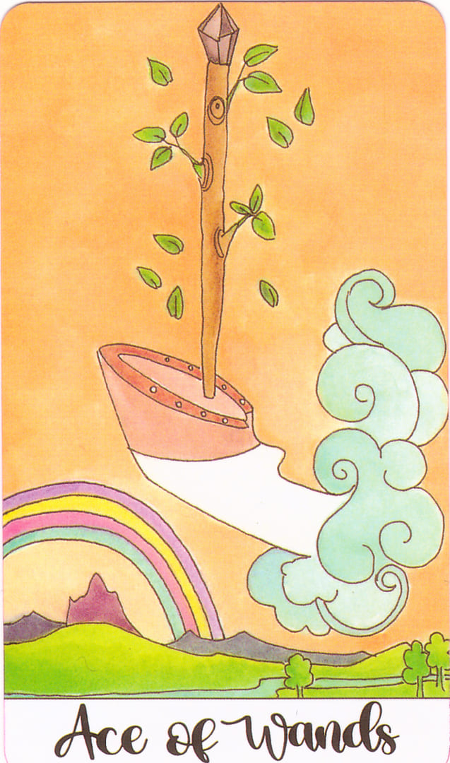 Ace of Wands — Crystal Unicorn Tarot