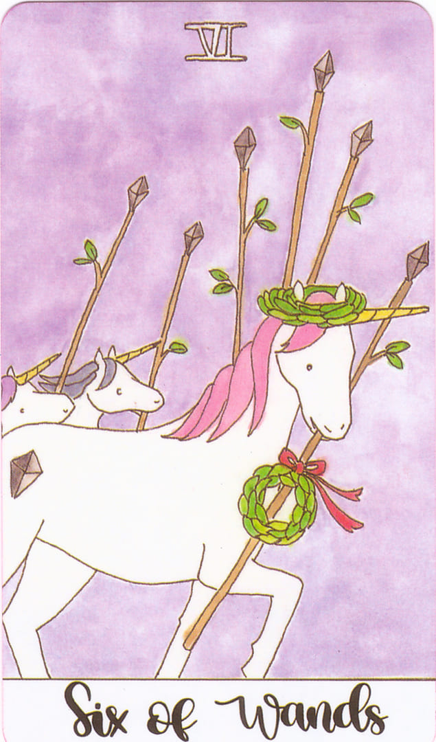 Six of Wands — Crystal Unicorn Tarot