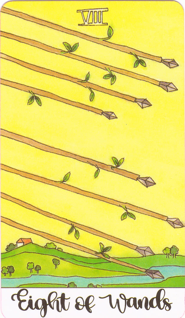 Eight of Wands — Crystal Unicorn Tarot