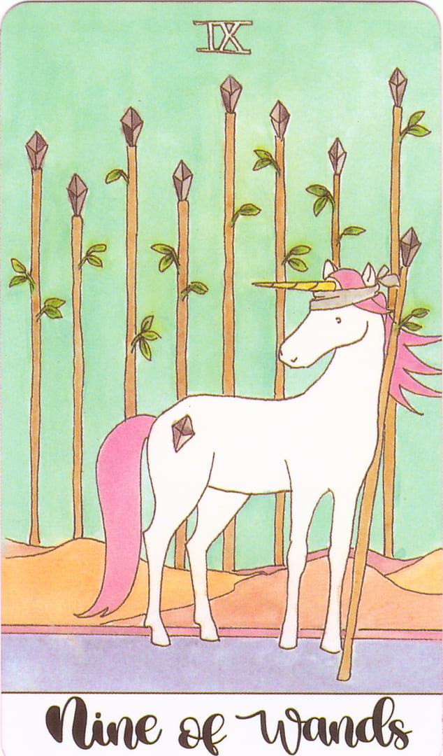 Nine of Wands — Crystal Unicorn Tarot