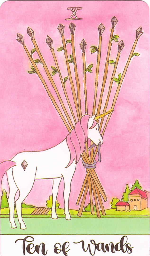 Ten of Wands — Crystal Unicorn Tarot