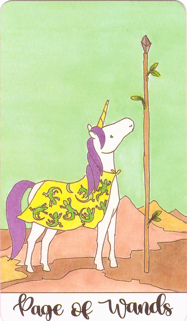 Page of Wands — Crystal Unicorn Tarot