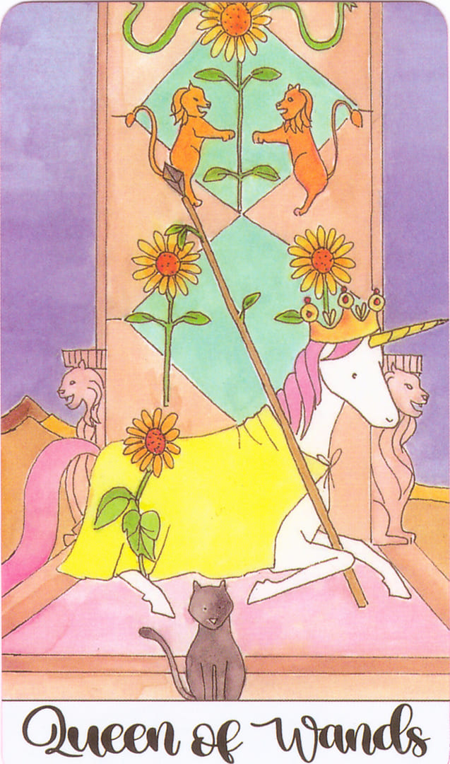 Queen of Wands — Crystal Unicorn Tarot