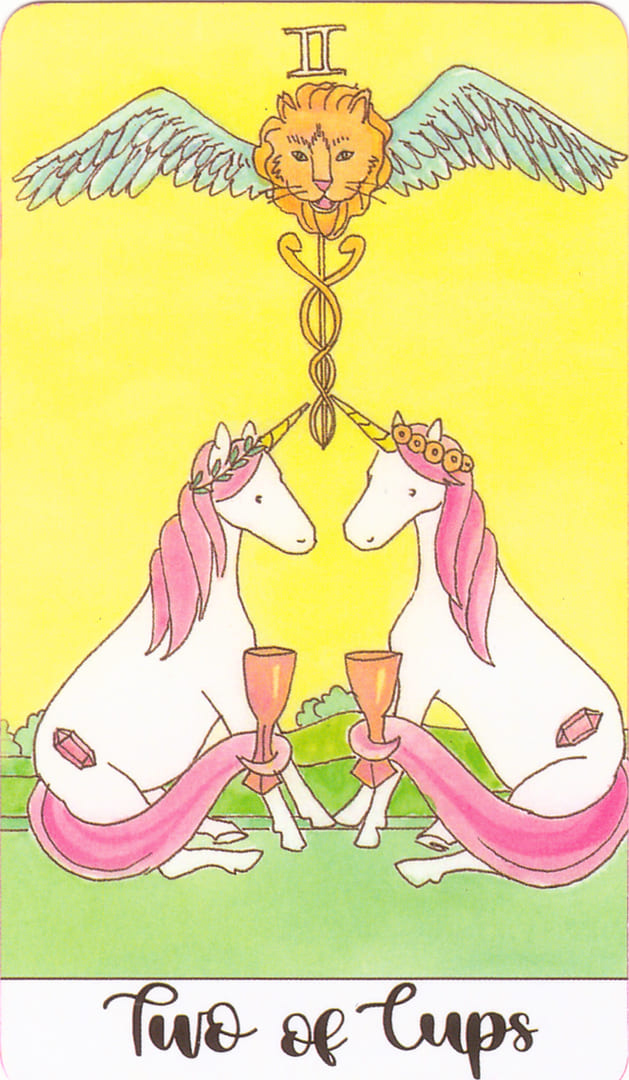 Two of Cups — Crystal Unicorn Tarot