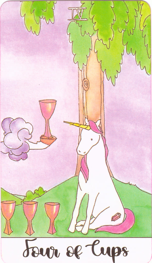Four of Cups — Crystal Unicorn Tarot