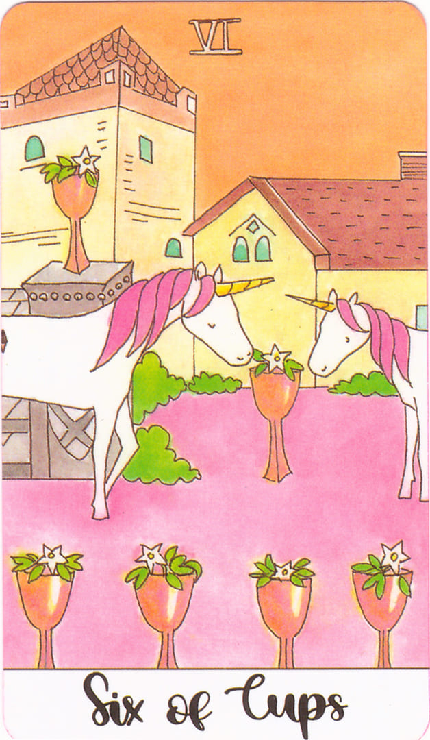 Six of Cups — Crystal Unicorn Tarot
