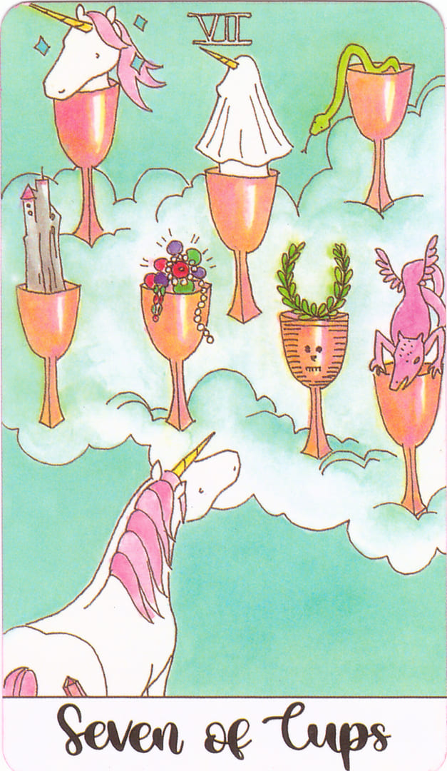 Seven of Cups — Crystal Unicorn Tarot