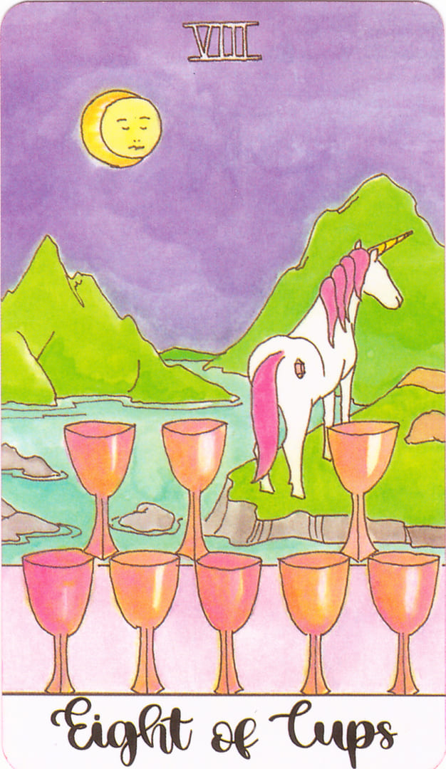Eight of Cups — Crystal Unicorn Tarot
