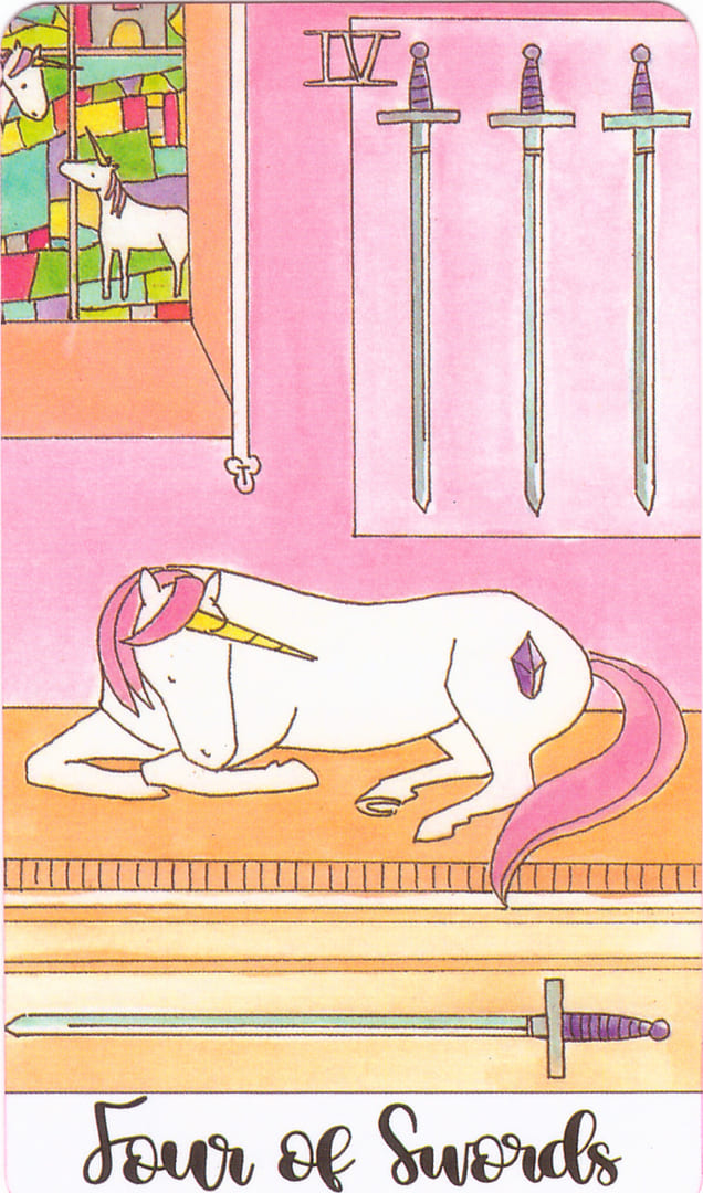 Four of Swords — Crystal Unicorn Tarot