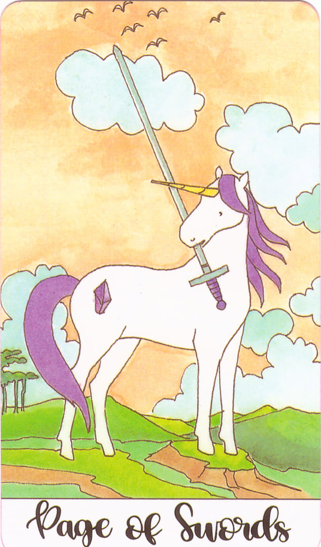 Page of Swords — Crystal Unicorn Tarot