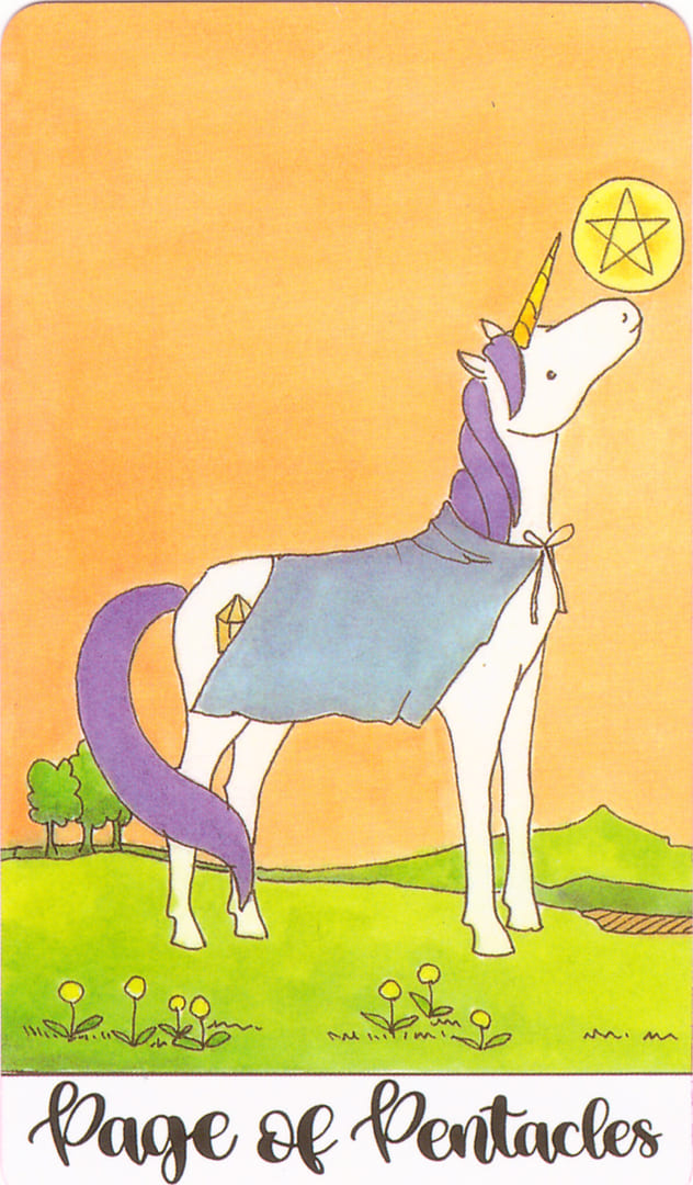 Sota de Oros — Crystal Unicorn Tarot