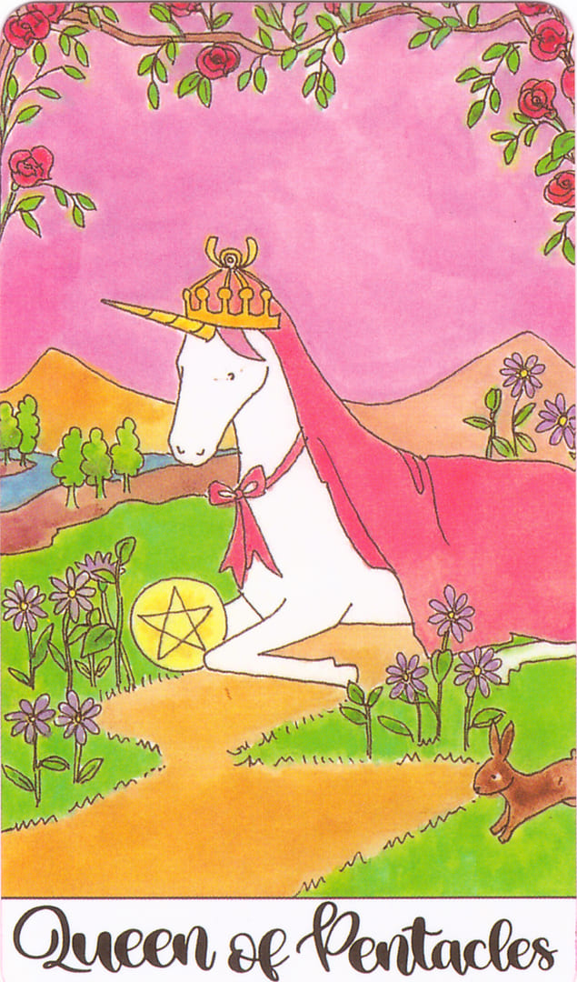 Queen of Pentacles — Crystal Unicorn Tarot