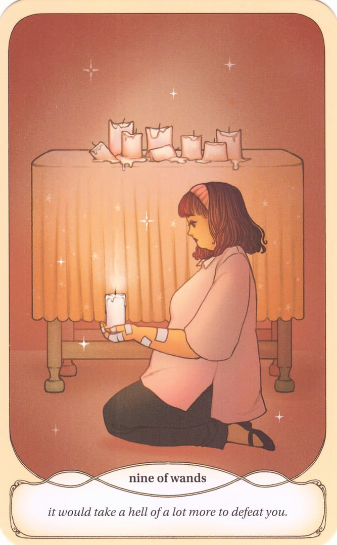Nine of Wands — Cozy Witch Tarot