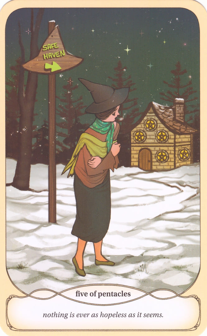 Five of Pentacles — Cozy Witch Tarot
