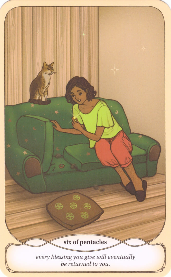 Six of Pentacles — Cozy Witch Tarot