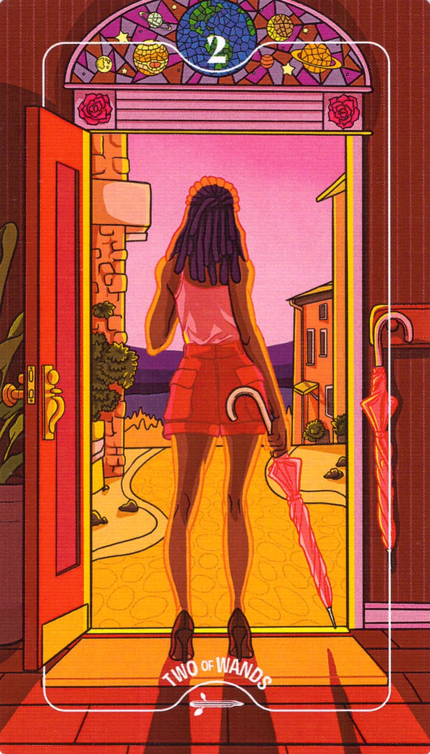 Dos de Bastos — Deck of Luminaries Tarot