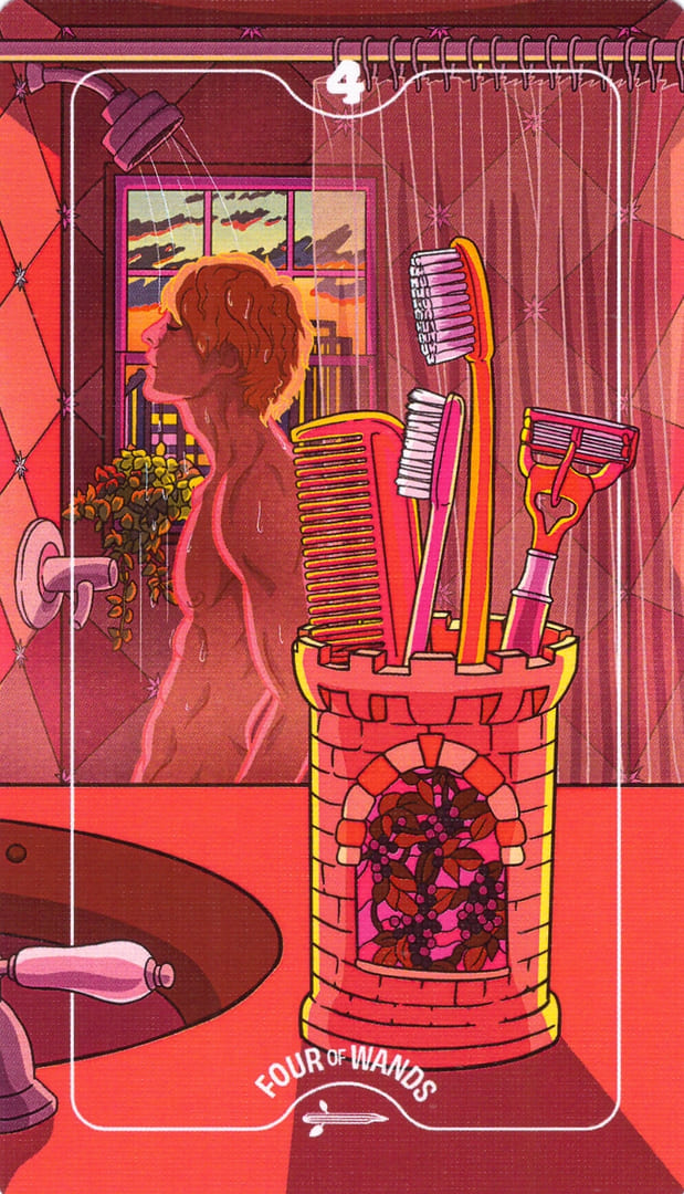 Four of Wands — Deck of Luminaries Tarot