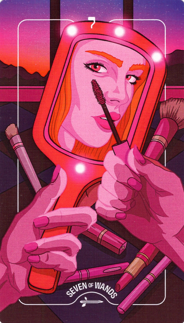 Seven of Wands — Deck of Luminaries Tarot