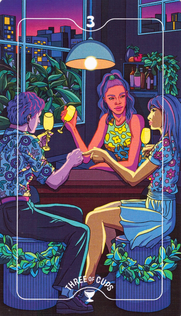Three of Cups — Deck of Luminaries Tarot