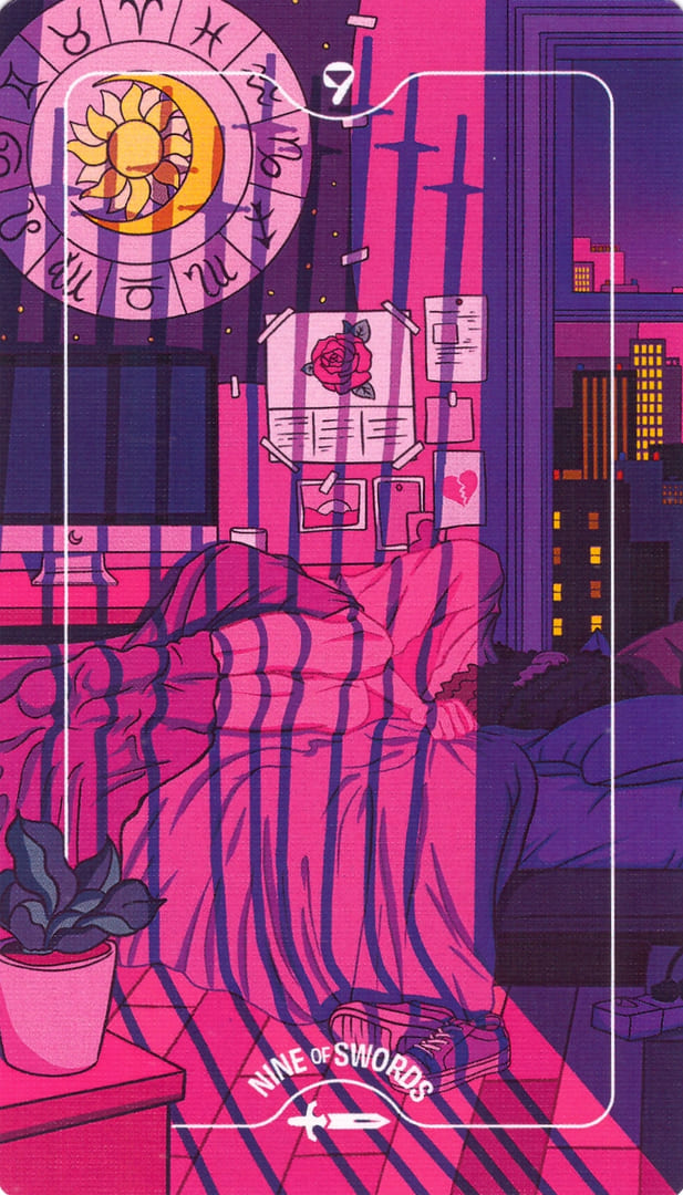 Nine of Swords — Deck of Luminaries Tarot