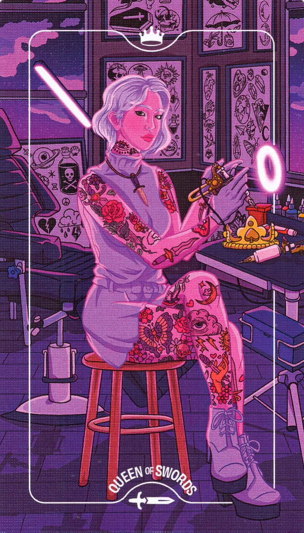 Queen of Swords — Deck of Luminaries Tarot