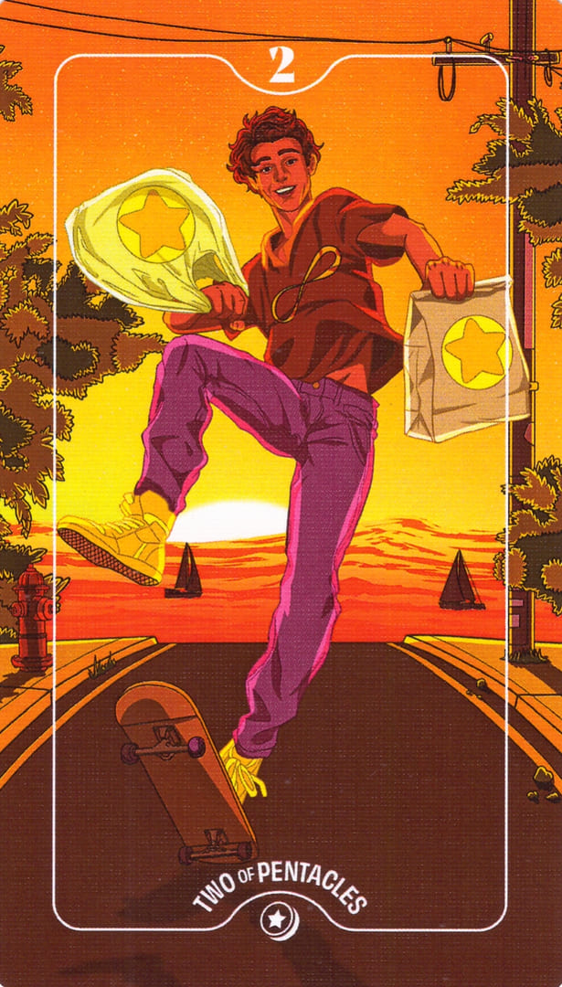 Dos de Oros — Deck of Luminaries Tarot