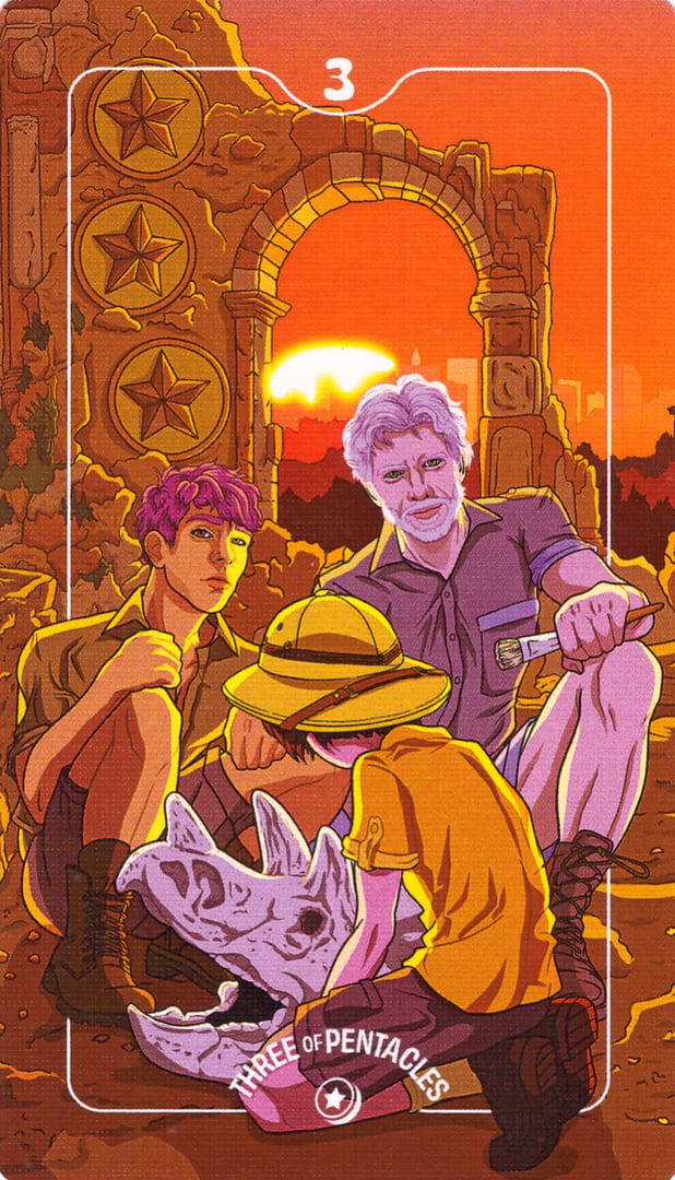 Three of Pentacles — Deck of Luminaries Tarot