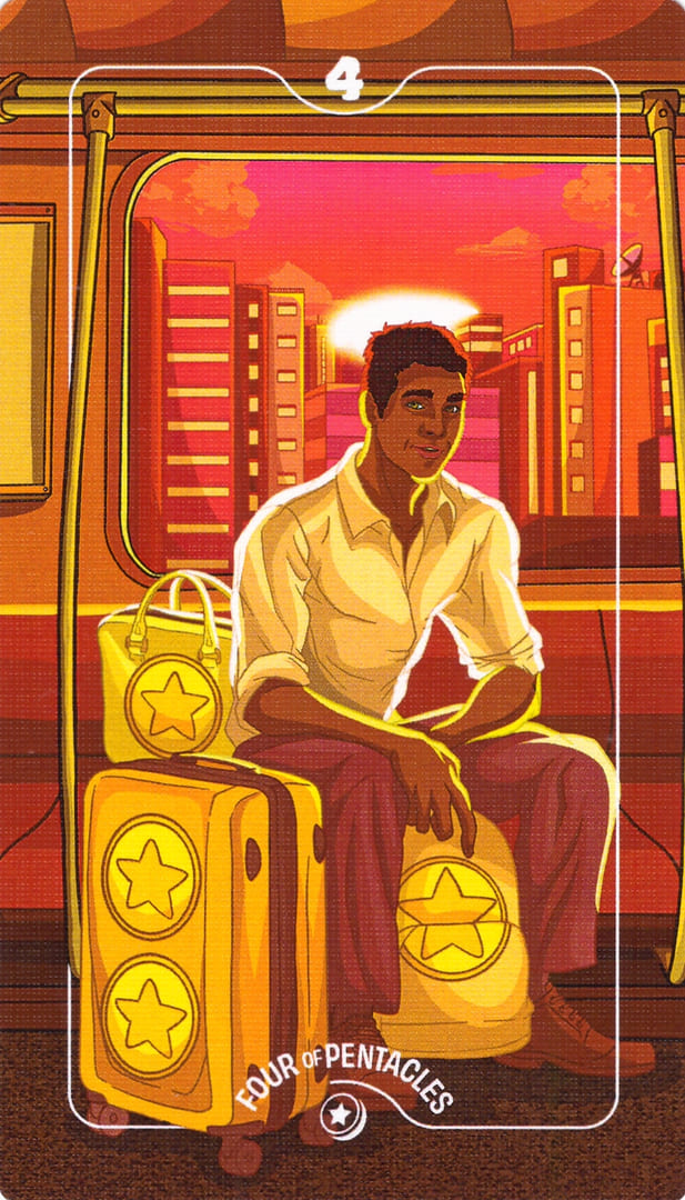Four of Pentacles — Deck of Luminaries Tarot