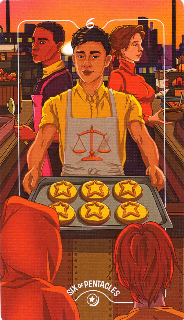 Six of Pentacles — Deck of Luminaries Tarot