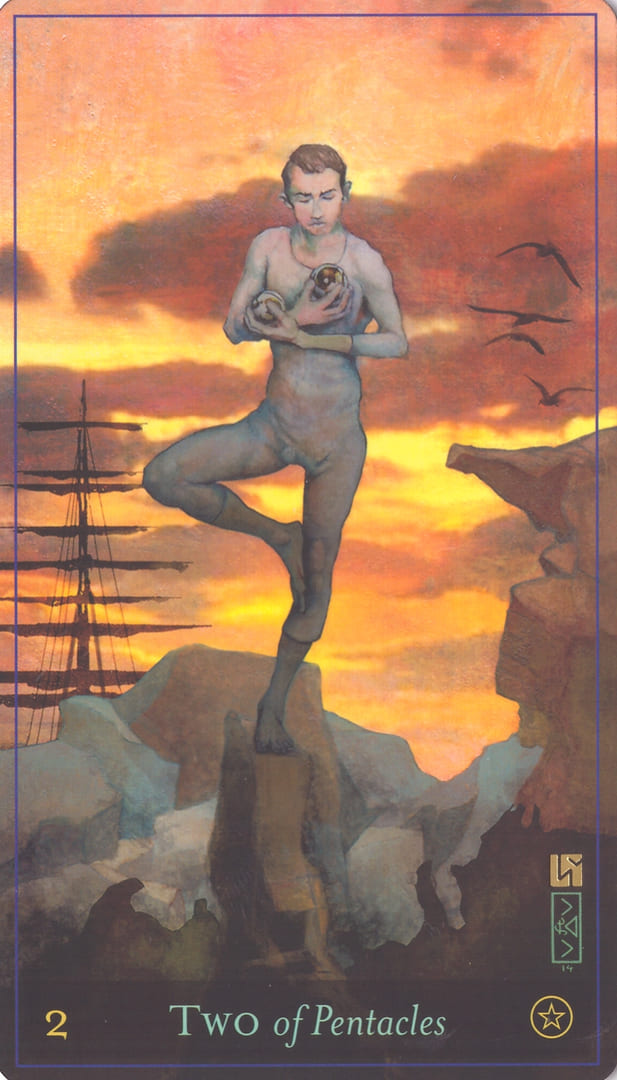Dos de Oros — Tarot del Masculino Divino