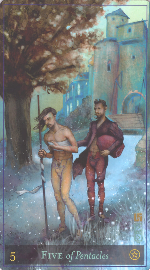 Five of Pentacles — Divine Masculine Tarot