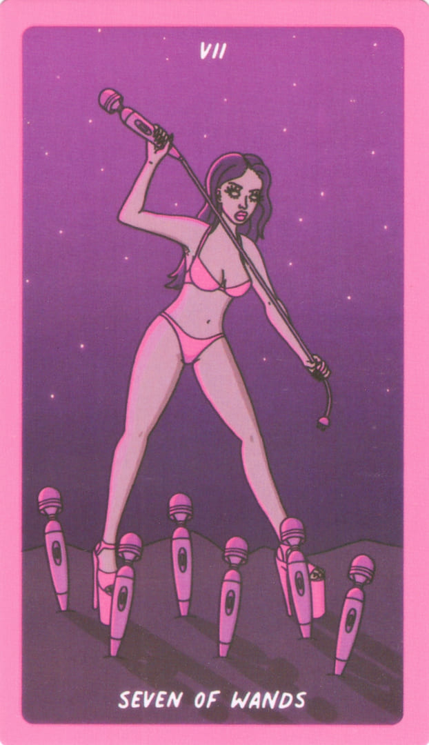 Siete de Bastos — Exotic Cancer Tarot