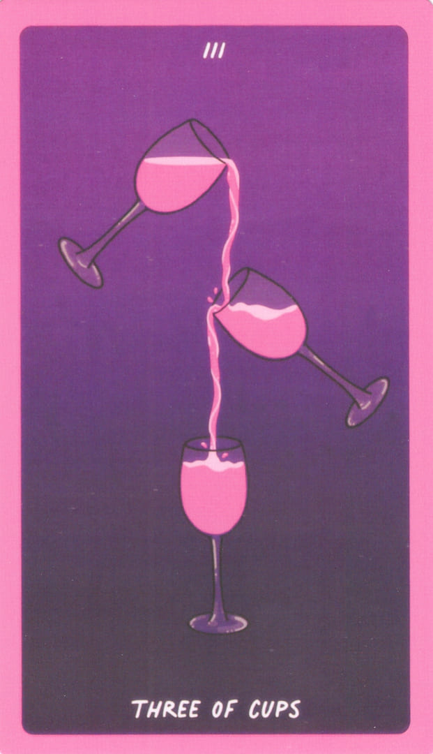 Tres de Copas — Exotic Cancer Tarot