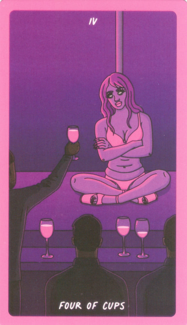 Cuatro de Copas — Exotic Cancer Tarot