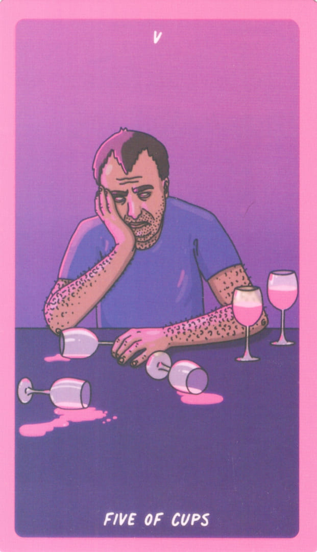 Cinco de Copas — Exotic Cancer Tarot