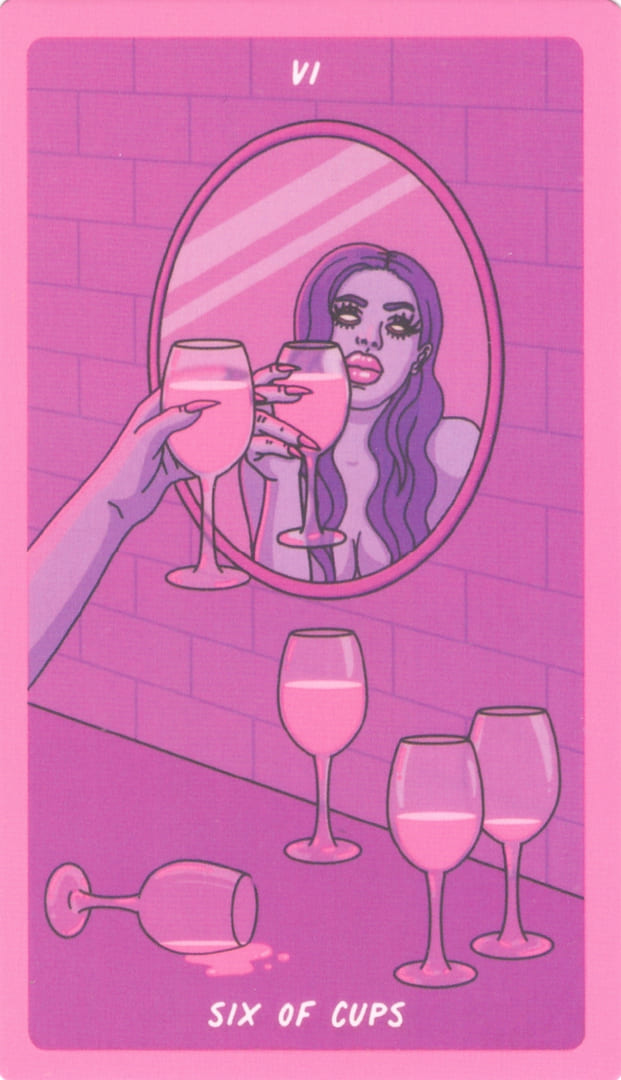 Seis de Copas — Exotic Cancer Tarot