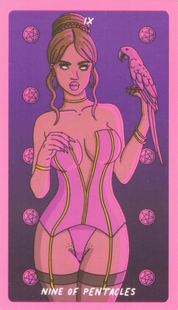 Nueve de Oros — Exotic Cancer Tarot