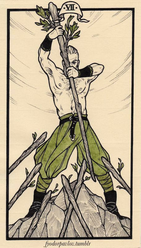 Seven of Wands — Fyodor Pavlov Tarot
