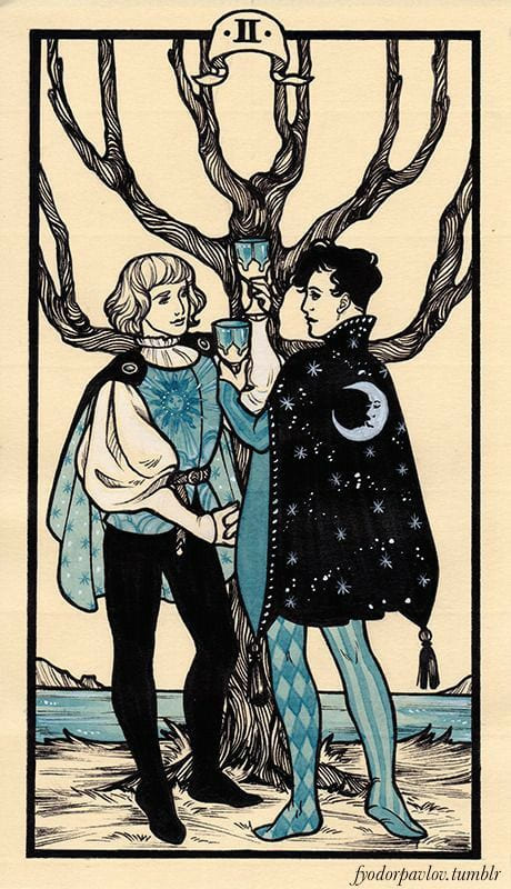 Two of Cups — Fyodor Pavlov Tarot