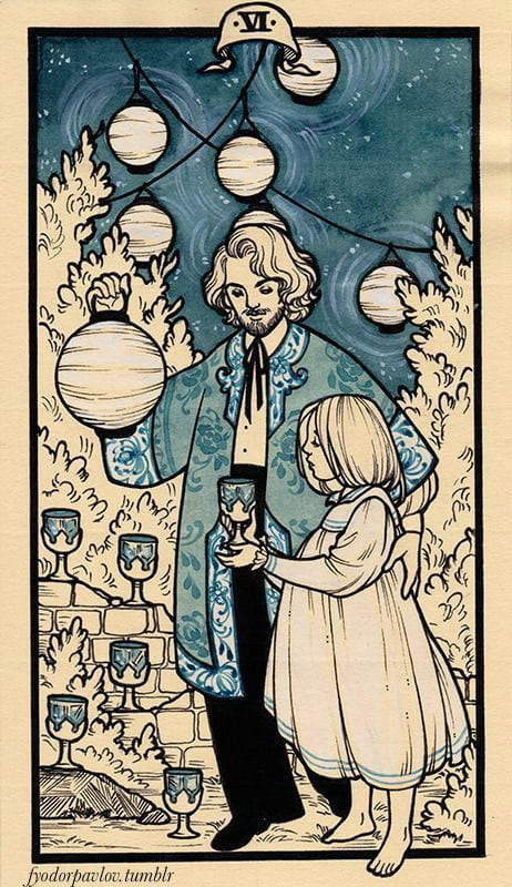 Six of Cups — Fyodor Pavlov Tarot