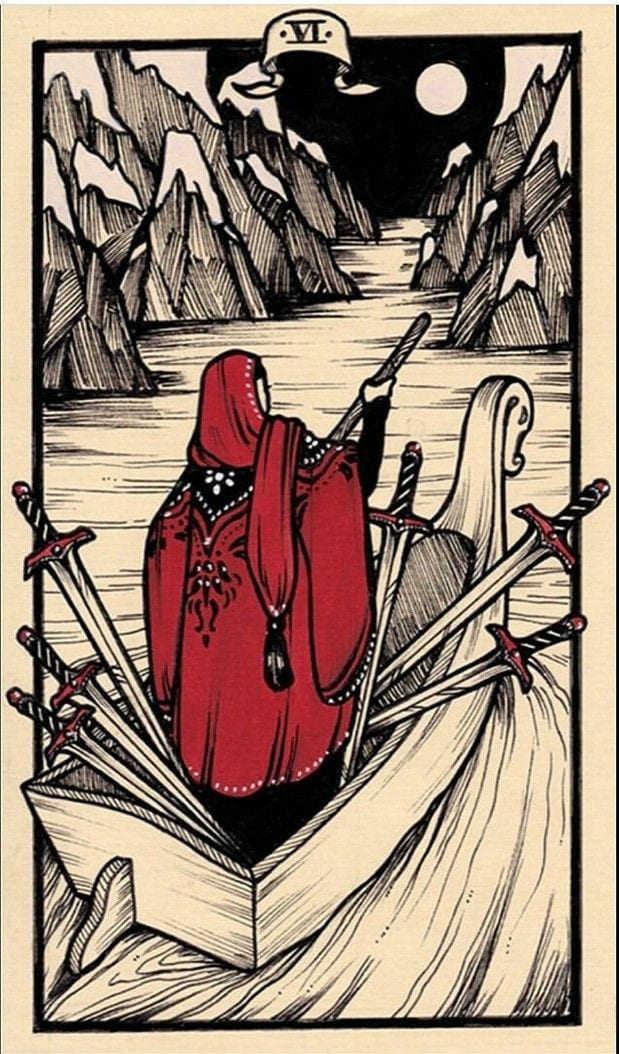 Six of Swords — Fyodor Pavlov Tarot