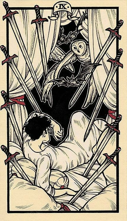 Nueve de Espadas — Fyodor Pavlov Tarot