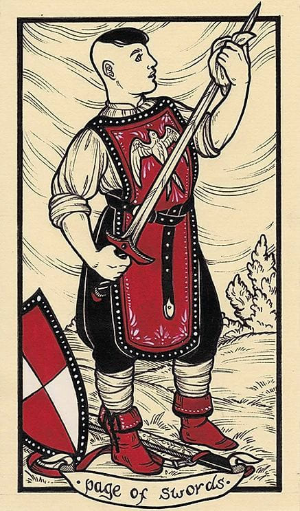 Sota de Espadas — Fyodor Pavlov Tarot