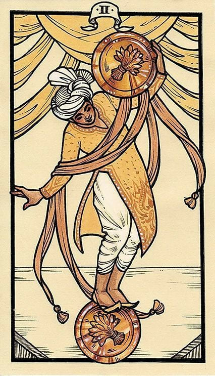 Two of Pentacles — Fyodor Pavlov Tarot