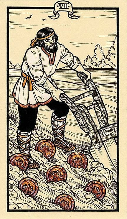 Seven of Pentacles — Fyodor Pavlov Tarot